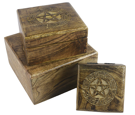 Set Of 3 Pentagram Design Boxes